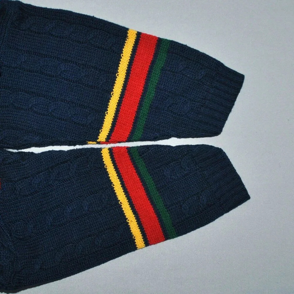 Vintage OshKosh B'Gosh Toddler Sweater Size 3T Cable Knit V-Neck Sweater Stripes